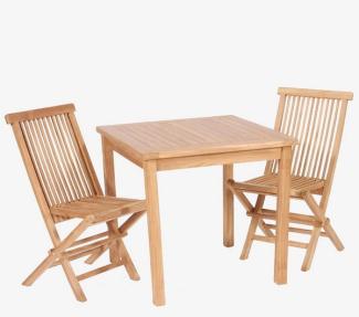 Gartenmöbel Set Alessandria 2 Stühle + Tisch Ragusa Teakholz