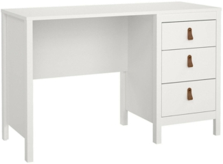 Dmora Schreibtisch Murjan, Mehrzweckschreibtisch, Bürotisch für PC, Eckschreibtisch, 120x48 h77 cm, Weiß