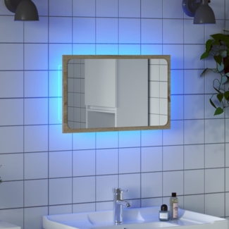 vidaXL Badspiegel mit LED-Leuchten Betongrau 60x8,5x38 cm 856264