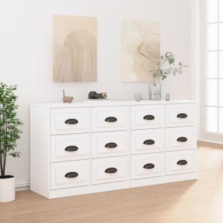 vidaXL Sideboards 2 Stk. Weiß Holzwerkstoff 3185279