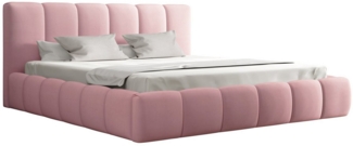 Polsterbett Doppelbett GIULIA 180x200cm Stoff Magic Velvet Rosa
