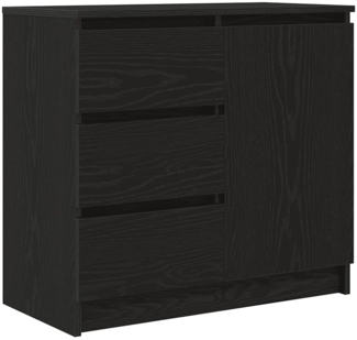 vidaXL Sideboard mit Schublade Schwarz Eichen-Optik 71x35x65 cm 861572