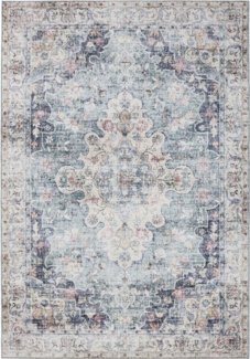 Interiyou Teppich Gent, Rechteckig, Höhe: 5 mm, Vintage Kurzflor für Wohnzimmer, Schlafzimmer, waschbar, pflegeleicht