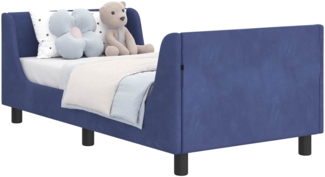 vidaXL Kinderbettgestell mit Kopfteil Polizeiblau 80 x 160 cm Samt 42010863