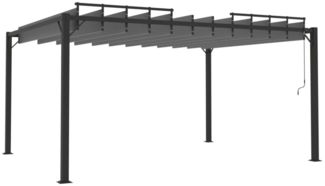 vidaXL Pergola mit Lamellendach 3x4 m Anthrazit Stoff und Aluminium 313929