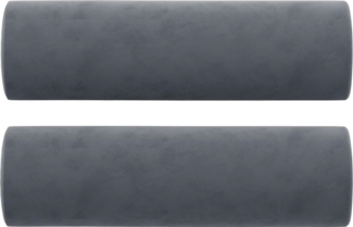 vidaXL Zierkissen 2 Stk. Dunkelgrau Ø15x50 cm Samt 349510