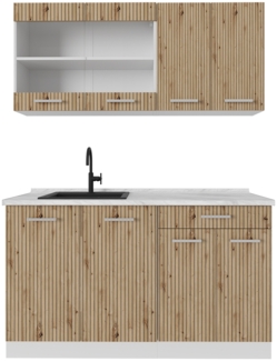 Vicco Singleküche Artisan Eiche/Weiß 140 cm ohne Arbeitsplatte, R-Line