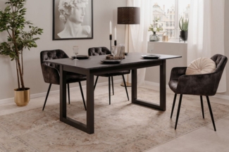 möbelvita Esstisch Astoria 80A Auszugstisch Schiefer dunkel / anthrazit 160-200 x 90 cm