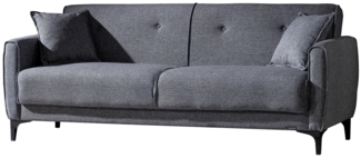 Sofa 3-Sitzer Marmaris / San Marino , Stoff , Grau , 208 x 82 x 84 cm