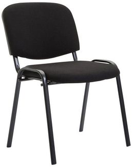 TPFLiving Besucherstuhl Keen mit hochwertiger Polsterung - Konferenzstuhl (Besprechungsstuhl - Warteraumstuhl - Messestuhl, 4 St), Gestell: Metall schwarz - Sitzfläche: Stoff Schwarz