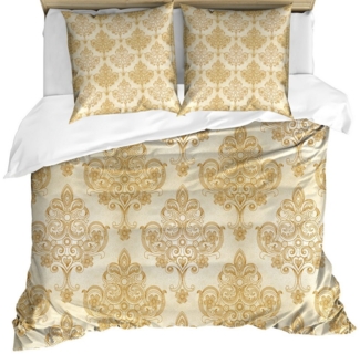 Abakuhaus Bettwäsche weicher Microfaserstoff Allergiker geeignet, kein Verblassen, Microfaser, Jahrgang Barock Curved Blumen