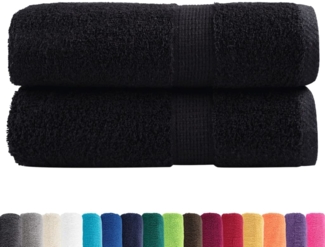 vidaXL Premium Waschhandtücher SOLUND 2 Stück Schwarz 30x30 cm 600 g/m² 137419