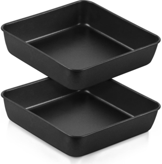 Homikit Quadratische Edelstahl Auflaufform 20cm 2er Set Antihaft Backform