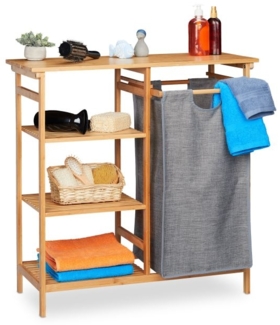 Bambus Badregal mit Wäschekorb