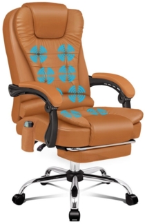 ALFORDSON Bürostuhl 8-Punkt-Massage-Vibration, Höhenverstellbarer Chefsessel (1 St), Mit Armlehnen, Belastbar bis 180 kg, Gewärmter Sitz