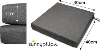 sunnypillow Stuhlkissen 2er Set Stuhlkissen mit Bändern "HAVANA" viele Farben zur Auswahl, Anthrazit