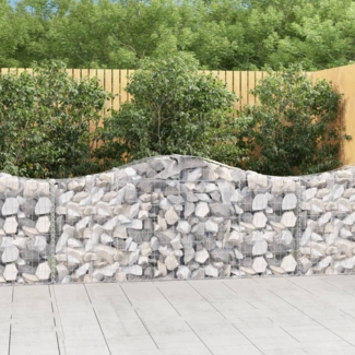 vidaXL Gabionen mit Hochbogen 8 Stk. 200x30x80/100 cm Verzinktes Eisen 3145415