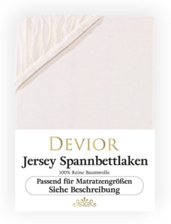 Devior Spannbettlaken für Topper bis 10cm Höhe, aus 100% atmungsaktiver Baumwolle 135 g/m², Jersey, Gummizug: Rundumgummizug, Bettlaken für Topper und dünne Matratzen - extra weniger Stoff
