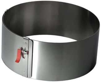 Lares 6003 Tortenring mit Klemmhebel Höhe 10 cm - hitzebeständig fixierbar extra hoch