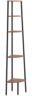 vidaXL Eckregal mit 5 Böden Dunkelbraun und Schwarz 45,5x31,5x180 cm 336395