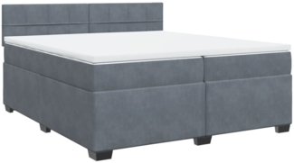vidaXL Boxspringbett mit Matratze Dunkelgrau 200x200 cm Samt 3286403
