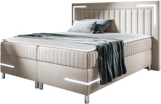 Boxspringbett Tasurto 3 LED, Beige, 120x200 cm