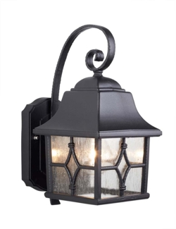 Außenleuchte, Wandlampe, ALU Glas, Schwarz, H 32,8 cm