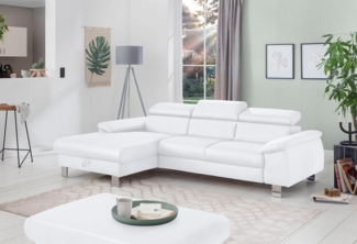 COTTA Ecksofa Komaris L-Form, mit Kopfteilverstellung, wahlweise Bettfunktion,Stauraum & Beleuchtung