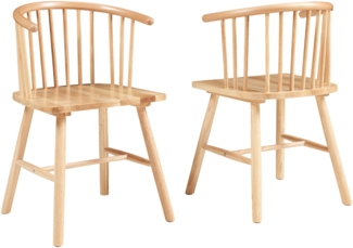 Esszimmerstuhl Stami 2er Set Holz Natur [en. casa]