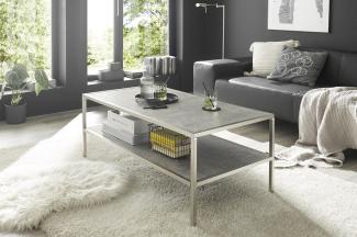 Couchtisch >ORINOCO< in Keramik-Optik grau aus Glas - 60x110x45cm (LxBxH)