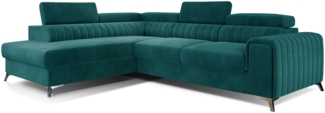 Eltap Laurence Ecksofa (Mat Velvet 75) Seite links, Dunkelgrün, 205 x 98 x 275 cm