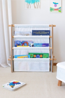 Kinder-Bücherregal mit 4 Körben 40 x 140 cm 89860547 [en. casa]