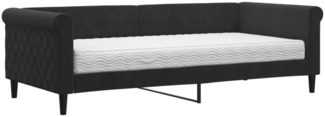 vidaXL Tagesbett mit Matratze Schwarz 90x200 cm Samt 3197751