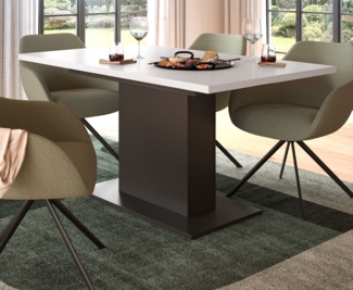 Esstisch Home-X in weiß und grau ausziehbar 150 - 190 cm