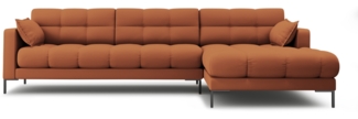 Micadoni Ecksofa Mamaia 5-Sitzer Rechts Strukturierter Stoff Ziegel Metall schwarz