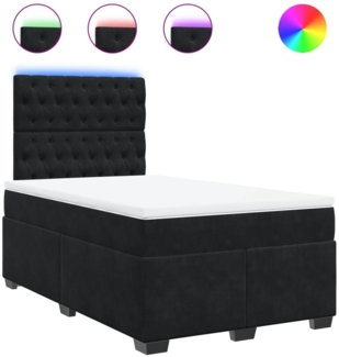 vidaXL Boxspringbett mit Matratze Schwarz 120x190 cm Samt 3293166
