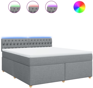 vidaXL Boxspringbett mit Matratze Hellgrau 180x200 cm Stoff 3289066