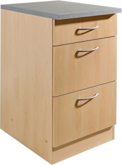 wiho Küchen Unterschrank Kiel 50 cm breit, 60 cm tief, mit 2 großen Auszügen und 1 Schublade