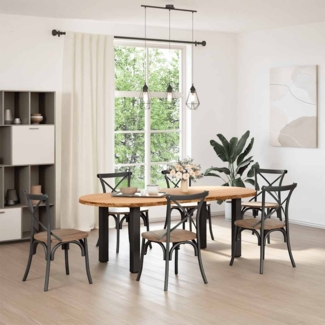vidaXL Esstisch Hellbraun 220x100x74 cm Massivholz Eiche Oval 3305535