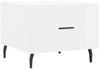 Couchtisch, Sofatisch Hochglanz-Weiß 50 x 50 x 40 cm Holzwerkstoff