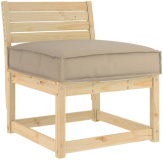 vidaXL Palettkissen für geeigneten Sitz Taupe 60 x 60 x 12 cm 42001493