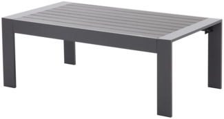 MeXo Gartentisch Balkontisch Aluminium 110×62×41cm, Gartentisch wetterfest klein (1-St, grau), Terrassentisch draußen, modern, metall, rostfrei, kleiner Balkon