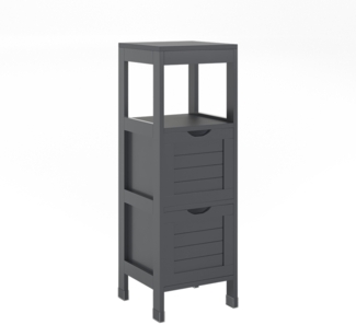 Vicco Midischrank Grau 30x89 cm mit 2 Schubkästen, Vilda