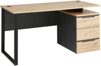 Schreibtisch MEMPHIS Artisan Eiche 150 x 73 cm mit Container