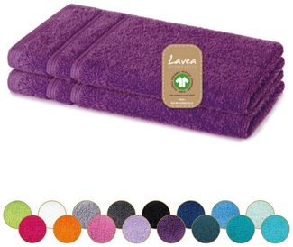 Lavea Gästehandtuch Bali, 30x50cm aus 100% Bio-Baumwolle, einzigartig weiche Gästetücher mit Aufhänger (Set, 2-St), hochwertiges und nachhaltiges Premium Gästetuch – saugstarke Faser