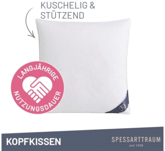 SPESSARTTRAUM Gänsedaunenkopfkissen Premium, Kopfkissen 1-tlg. oder 2-tlg. 40x80 oder 80x80 cm, Füllung: 60% Gänsedaunen, 40% Gänsefedern, Bezug: 100% Baumwolle, hergestellt in Deutschland, allergikerfreundlich, im Set günstiger