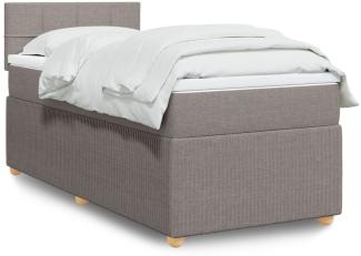 vidaXL Boxspringbett mit Matratze Taupe 90x200 cm Stoff 3289643