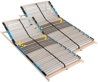 Premium Lattenrost 200x200, Lattenrahmen Buche, 7 Komfortzonen, 42 Latten, Federholzrahmen Made in Germany, Lattenrost Kopfteil verstellbar, Traglast 150Kg