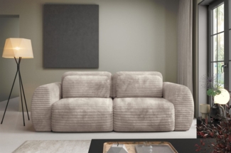 Sofa 2-Sitzer mit Schlaffunktion SIMONE in Stoff Ambience Dunkelbeige