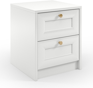 AX LIVING Nachttisch weiß Raiane SN – moderne Nachttisch Kommode 40 cm breit